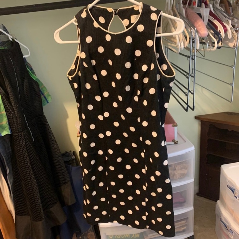 Petite sophisticate polka dot dress